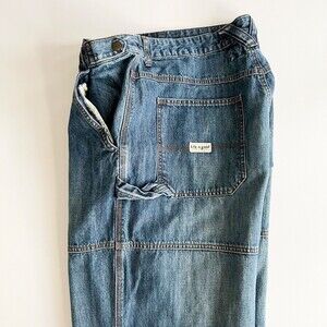 Life Is Good Baggy Y2K Mens Carpenter Denim Jeans Sz XL (36-38) Medium Wash